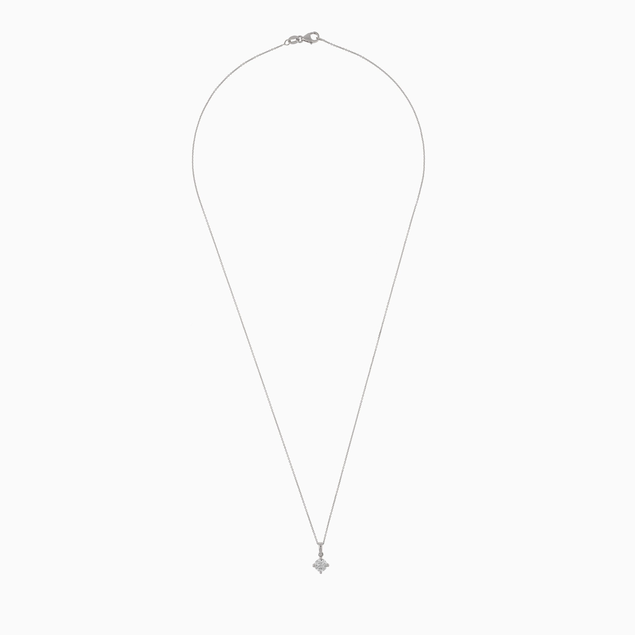 18k White Gold Solitaire Diamond Necklace | Solitaire Collection - Image 3
