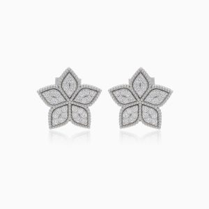 Natural Diamond Earrings in 18K White Gold | Fortuna Diamond Collection
