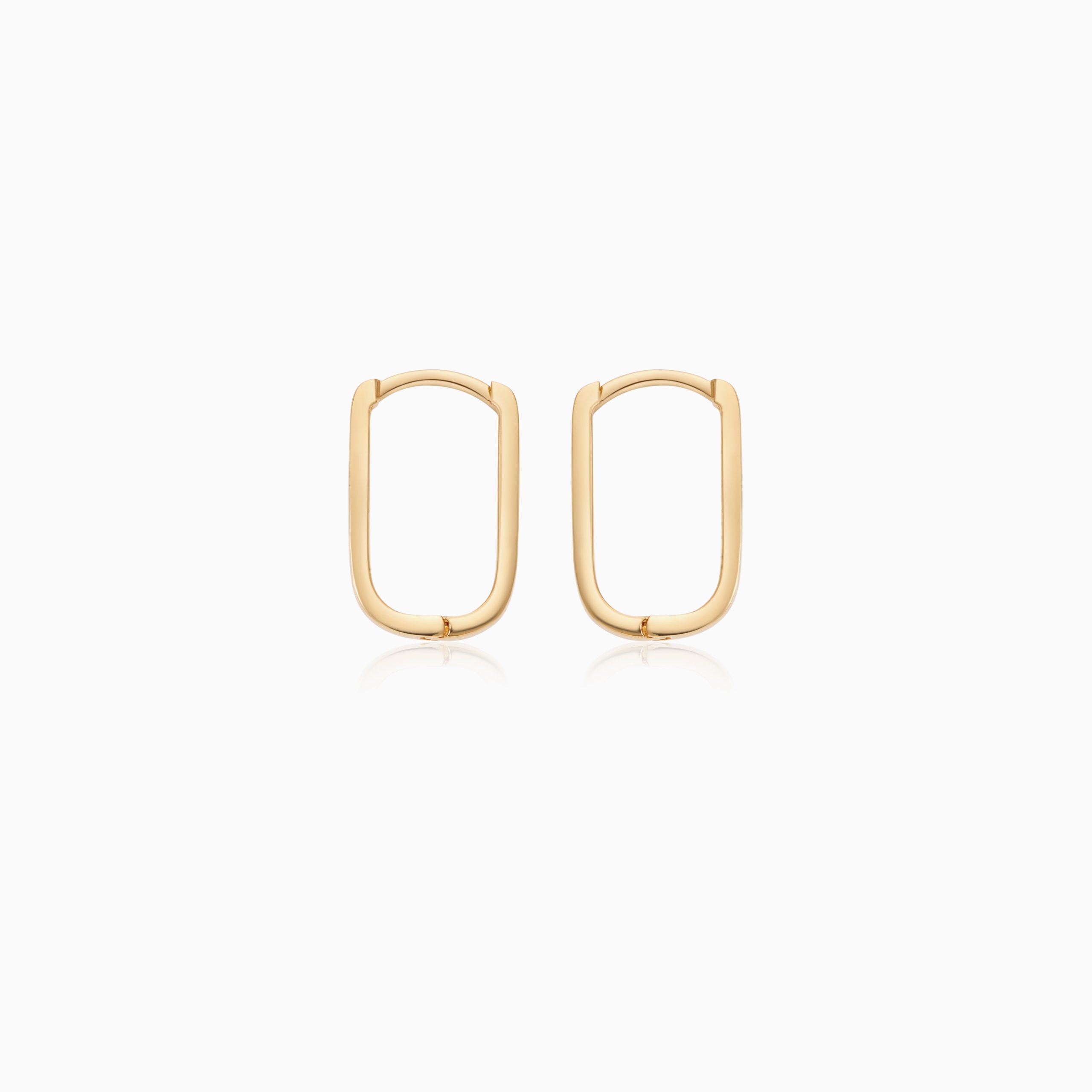 18k Yellow Gold U-Shaped Earrings | Hoops Collection