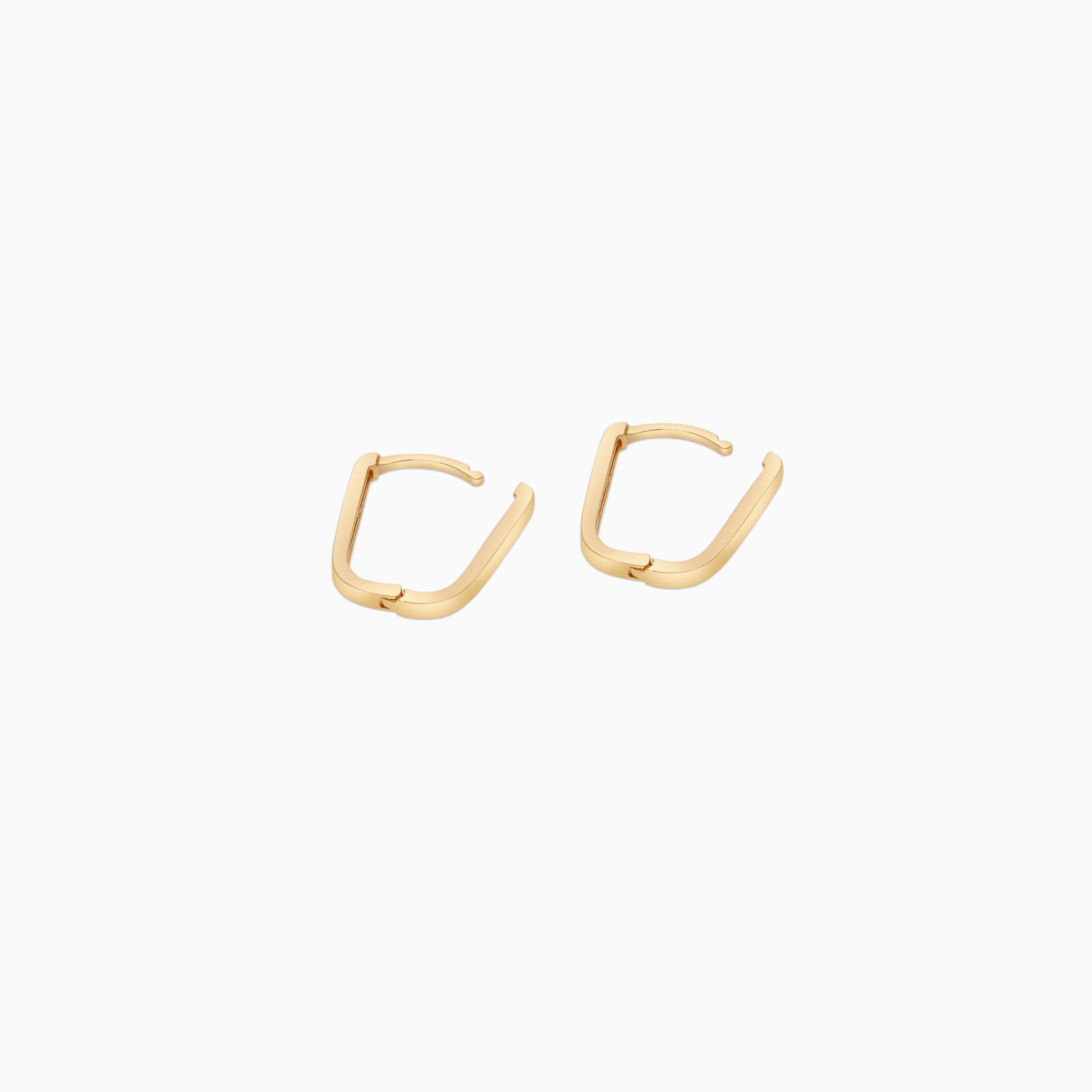 18k Yellow Gold U-Shaped Earrings | Hoops Collection - Image 2