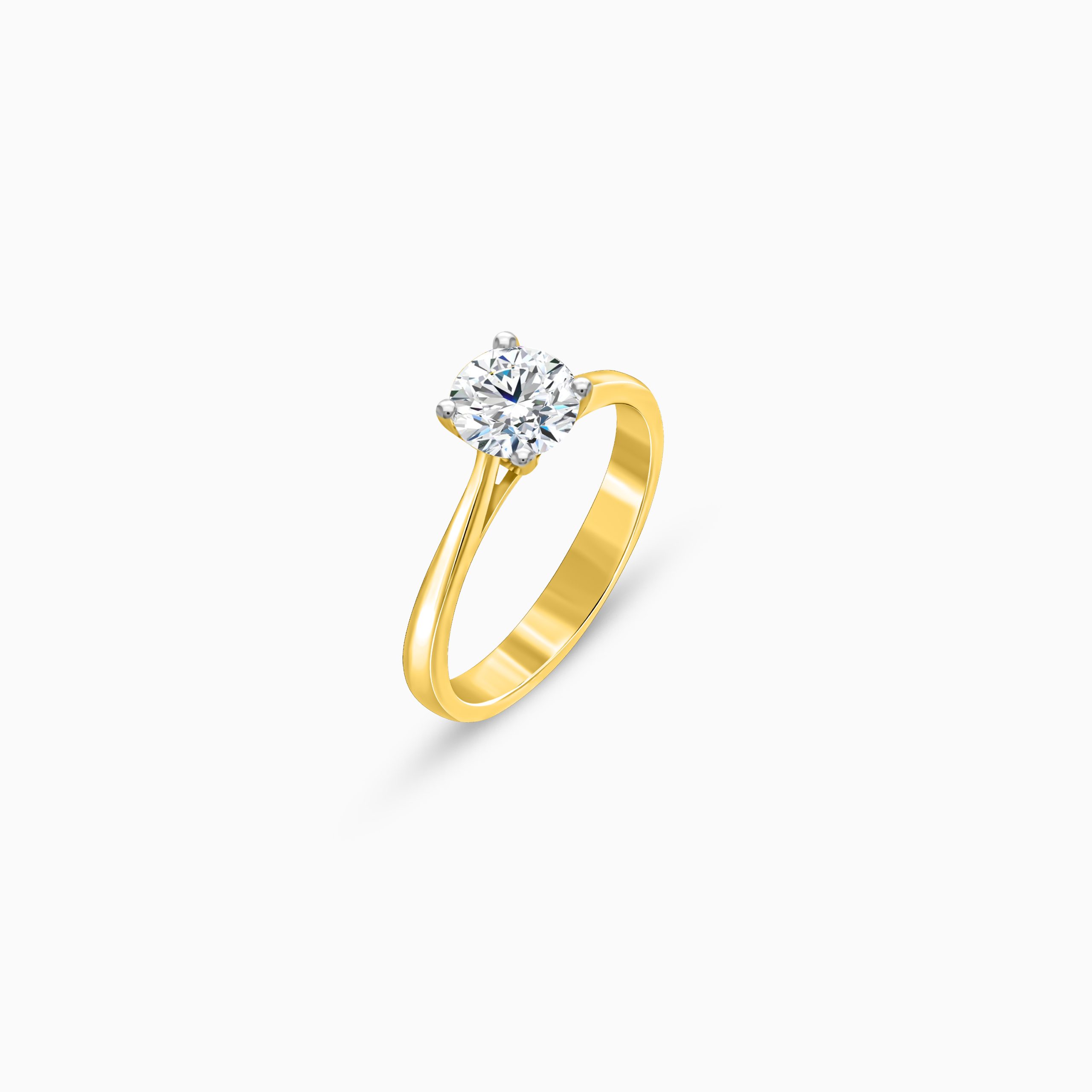 18k Yellow Gold Solitaire Ring with Natural Diamond | Solitaire Collection