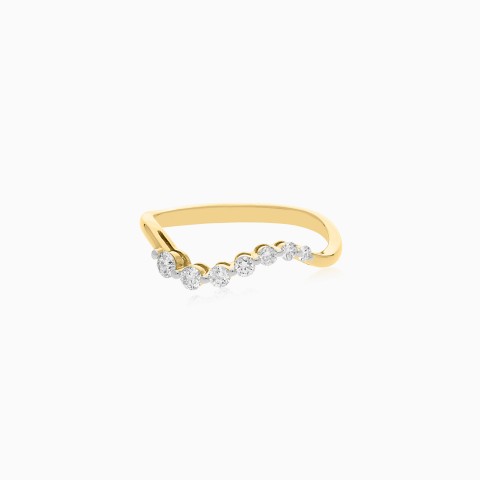18K Yellow Gold Ring with Natural Diamonds – Dunyati Collection