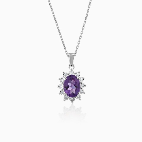 18k White Gold Necklace With Tanzanite Stone from Diana Collection