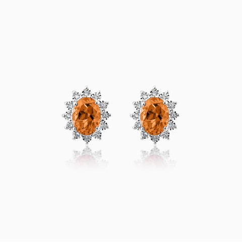 18k White Gold Earrings With Garnet from Diana Collection