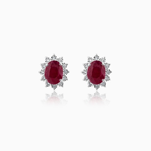 18k White Gold Earrings With Ruby From Diana Collection