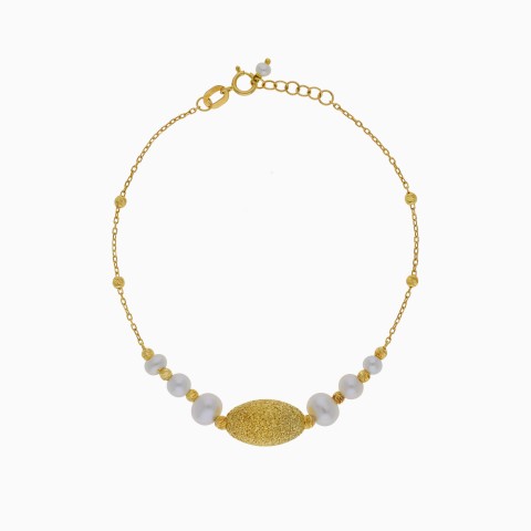 18K Yellow Gold Pearl Bracelet - Danah Collection