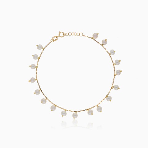 Elegant 18K Yellow Gold Bracelet with Pearl - Danah Collection