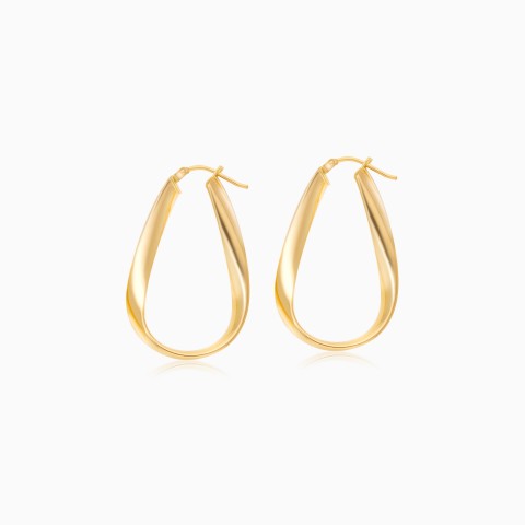 Elegant 18K Yellow Gold Oval Hoop Earrings - Hoops Collection