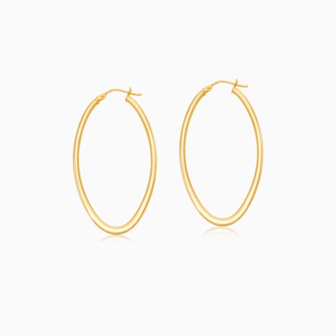 Elegant 18K Yellow Gold Oval-Shaped Earrings - Hoops Collection