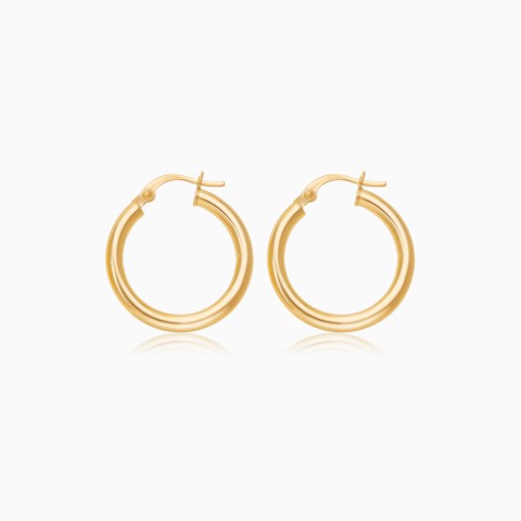 Elegant 18K Yellow Gold Round  Earrings - Hoops Collection