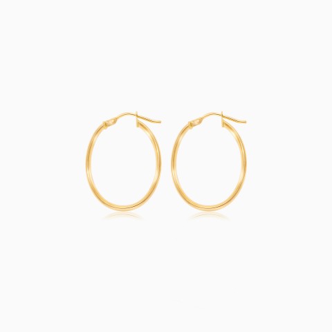 18K Yellow Gold Oval-Shaped Earrings - Hoops Collection