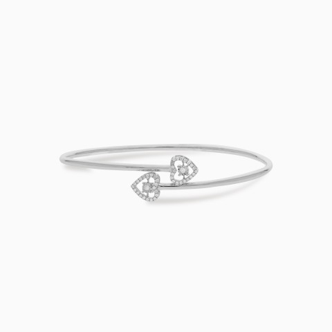 18K White Gold Diamond Bangles - Dancing Diamond Collection