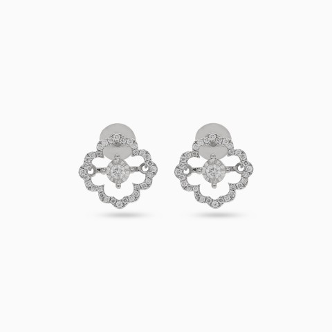 18K White Gold Dancing Diamond Earrings - Dancing Diamond Collection
