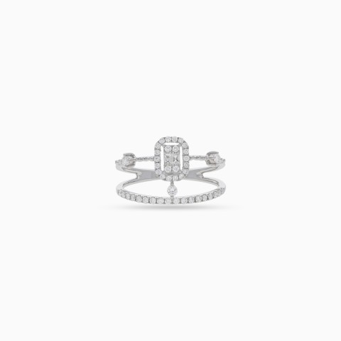 18K White Gold Diamond Ring from Carre Collection