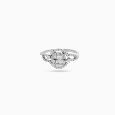 18K White Gold Ring Adorned with Natural Diamonds – Carre Collection