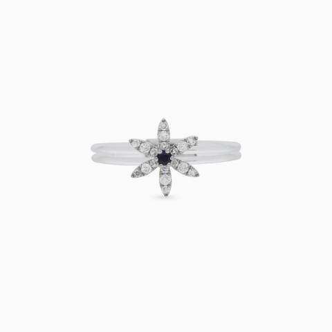 18K White Gold Sapphire and Diamond Ring – Float Collection