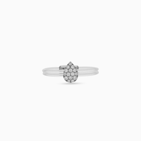 Elegant Fish Thread Ring in 18K White Gold – Float Collection