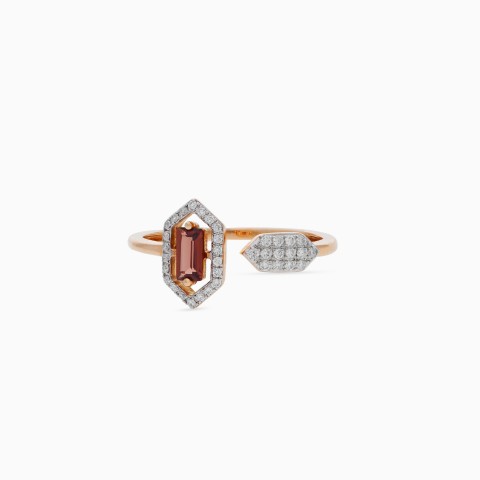 18K Rose Gold Garnet & Diamond Ring – Rabiya Collection