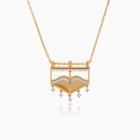 18K Yellow & White Gold Diamond Necklace – Burqa Collection
