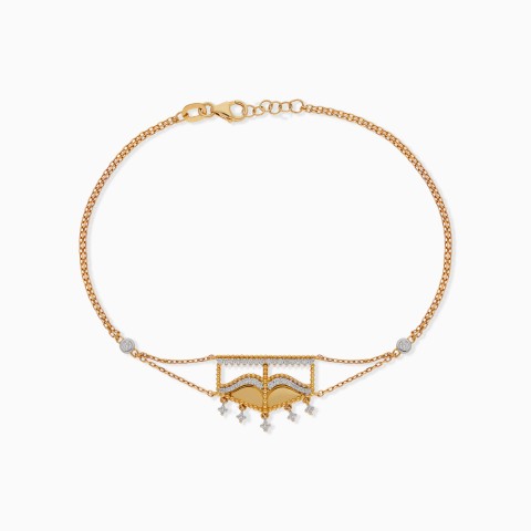Elegant 18K Yellow & White Gold Diamond Bracelet - Burqa Collection