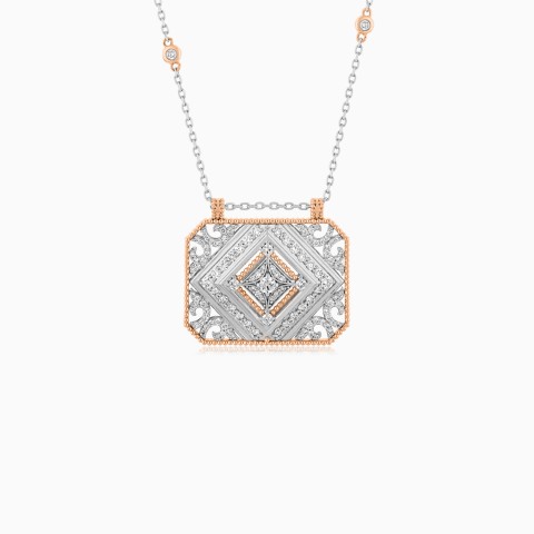 18K White & Rose Gold Diamond Necklace – Tablah Collection