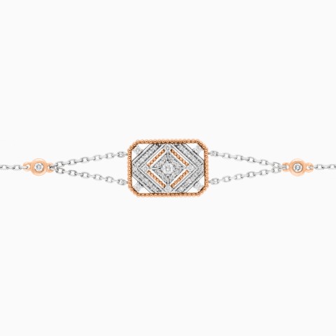 18K White & Rose Gold Diamond Bracelet – Tablah Collection