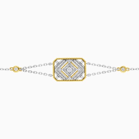 18K White & Yellow Gold Diamond Bracelet – Tablah Collection