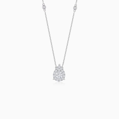 18K White Gold Drop Diamond Necklace – 365 Collection