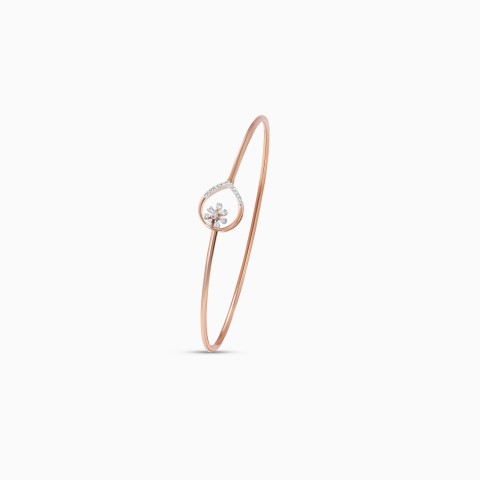 18K Rose Gold Bangle with Natural Diamonds – Ada Collection
