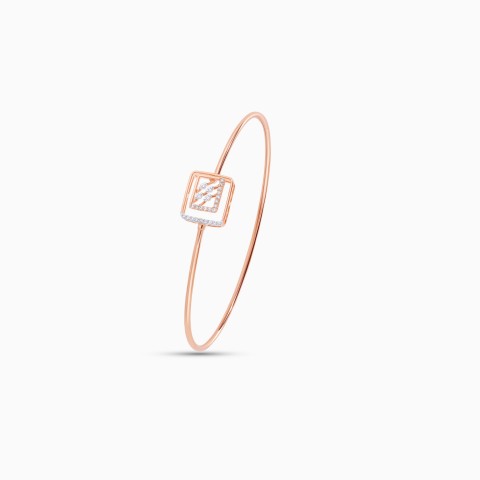 18K Rose Gold Bangle Adorned with Natural Diamonds – Ada Collection