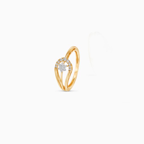 Natural Diamond-Embellished Ring in 18K Yellow Gold – Ada Collection