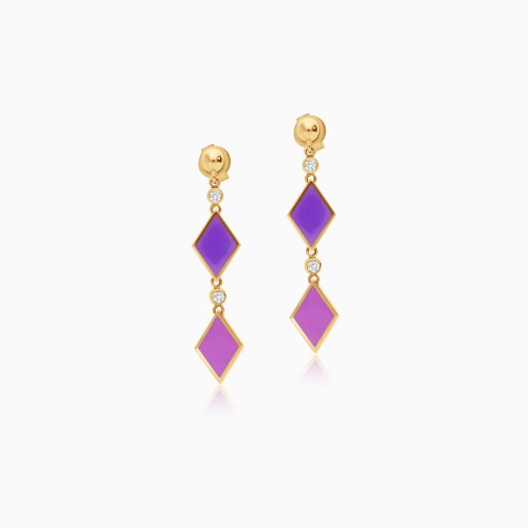 Vibrant 18K Yellow Gold Earrings from Alwan Collection