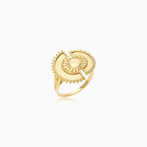 18K Yellow Gold Half-Circle Earrings – Shnaf Gold Collection