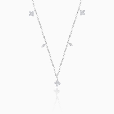 Elegant 18K White Gold Diamond Necklace – Trendy Collection