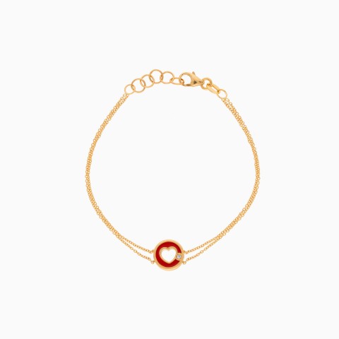 18K Yellow Gold Bracelet with Red Enamel – Lusi Collection