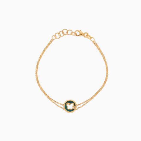 18K Yellow Gold Butterfly Malachite Diamond Bracelet – Lusi Collection