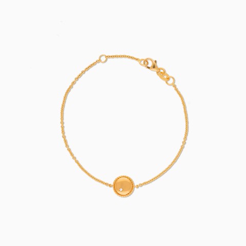 18K Yellow Gold Round Bracelet with Diamond – Lusi Collection