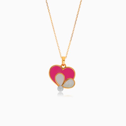 18K Yellow Gold Heart Necklace for Kids - Dalia Collection