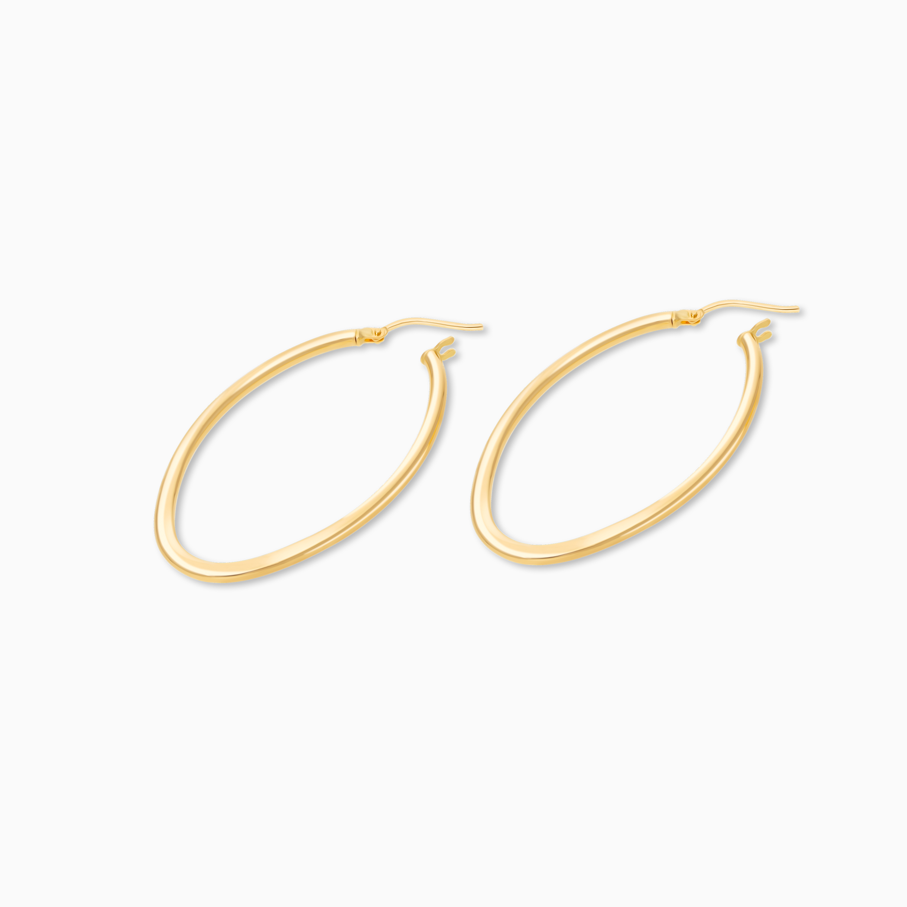 Elegant 18K Yellow Gold Oval-Shaped Earrings - Hoops Collection