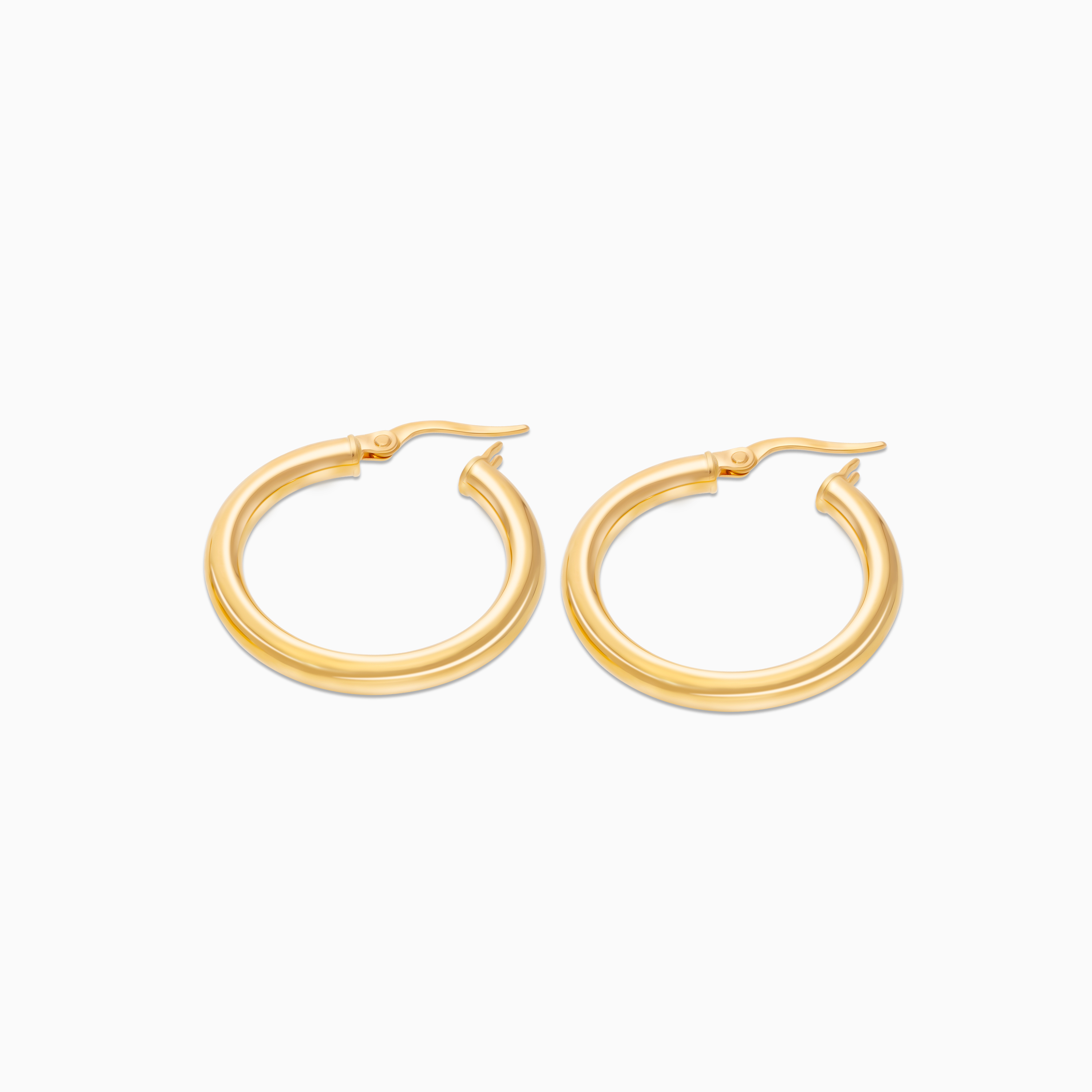 Elegant 18K Yellow Gold Round  Earrings - Hoops Collection
