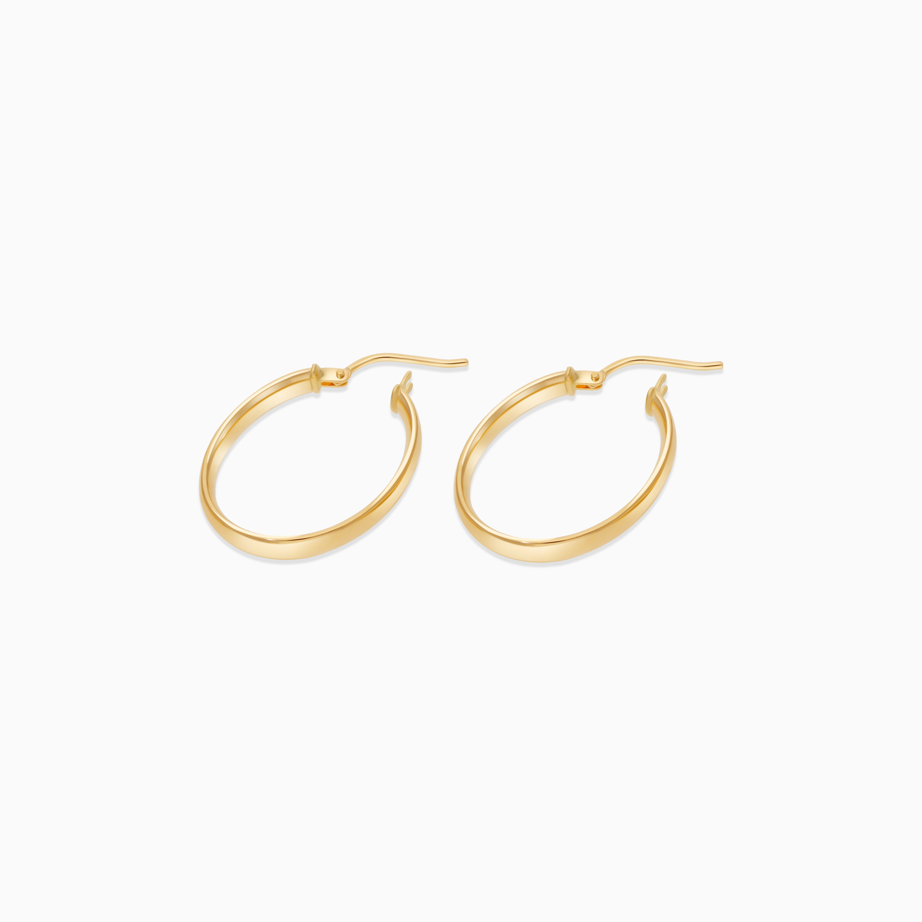 18K Yellow Gold Oval-Shaped Earrings - Hoops Collection