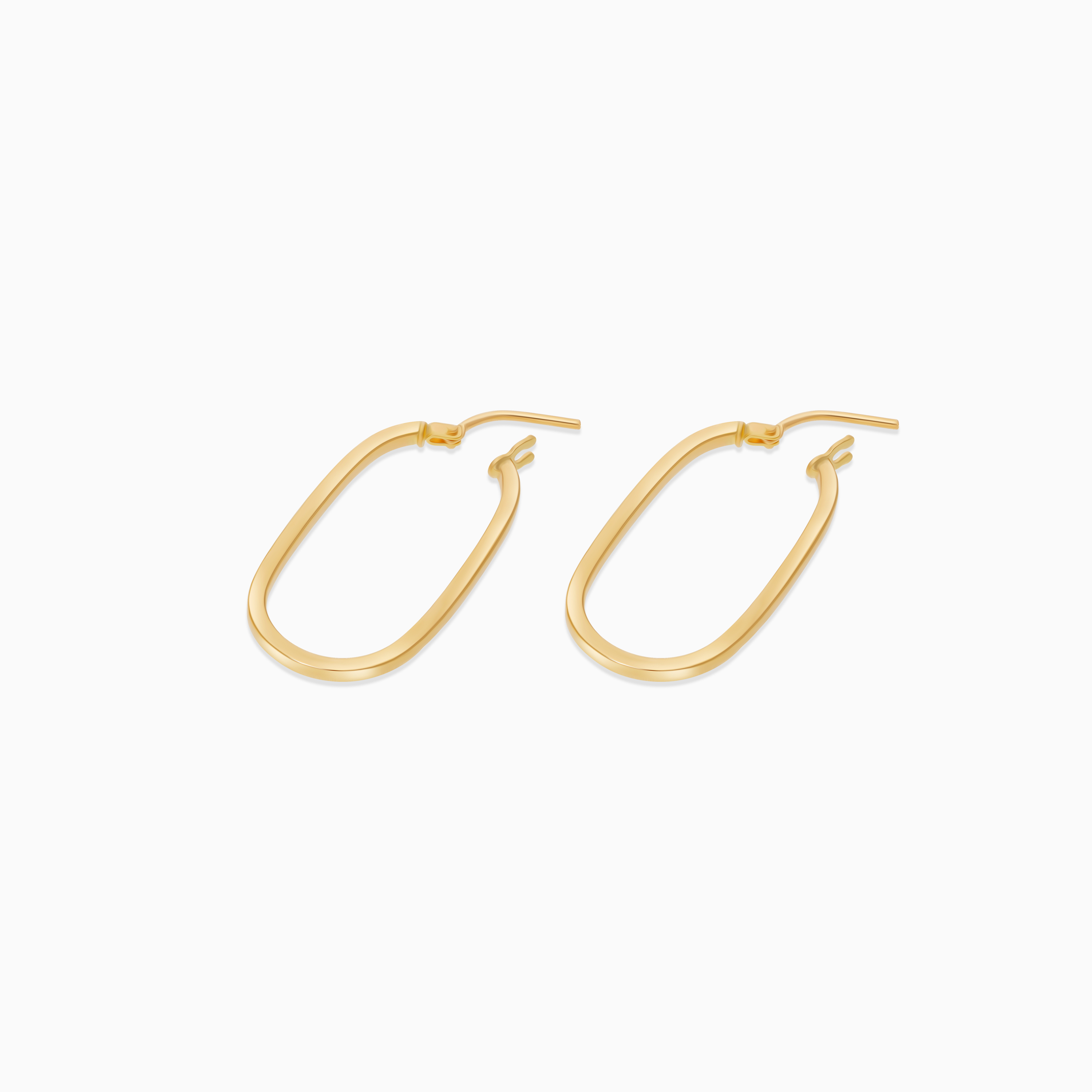 18K Yellow Gold Oval-Shaped Earrings - Hoops Collection