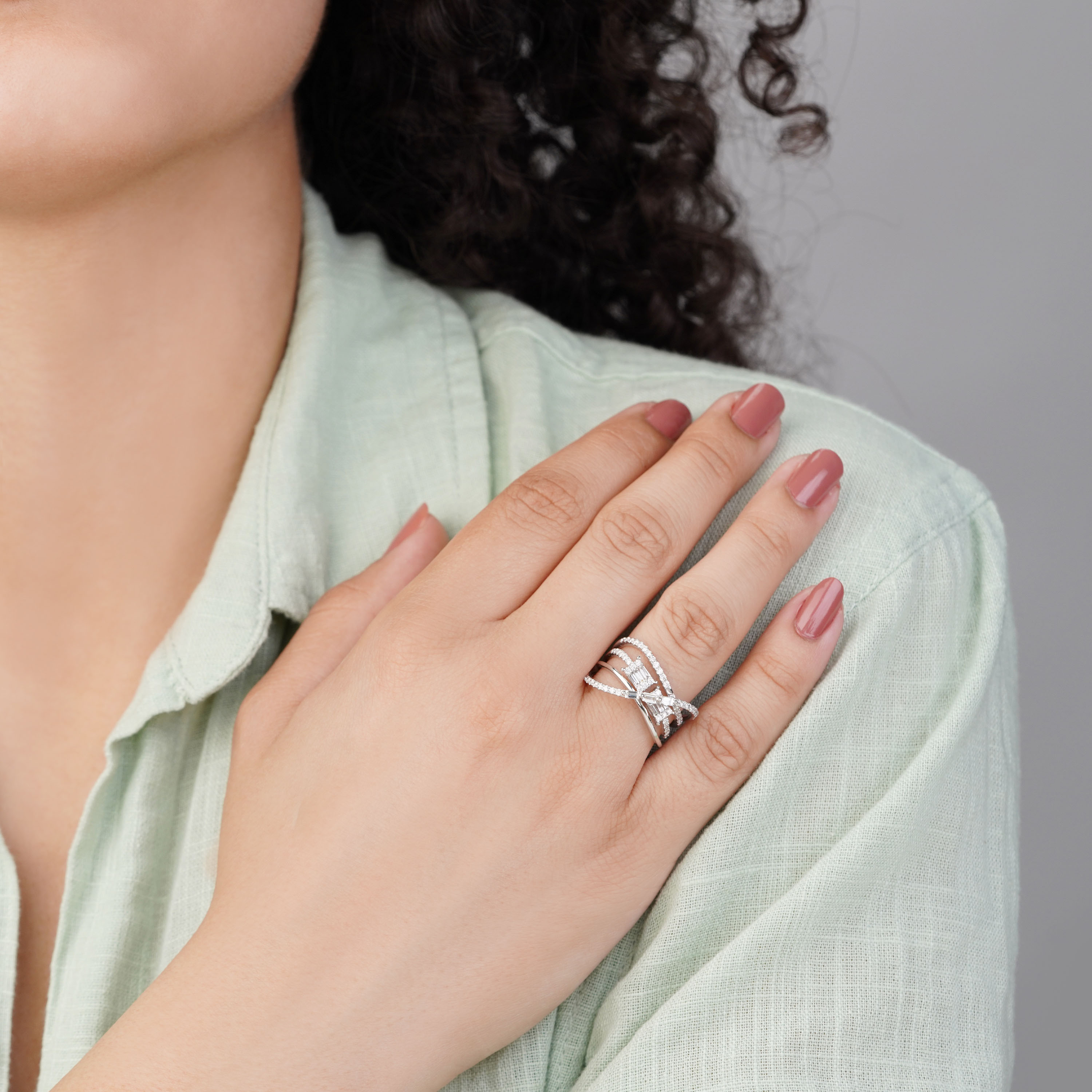 18K White Gold Diamond Ring – Carre Collection