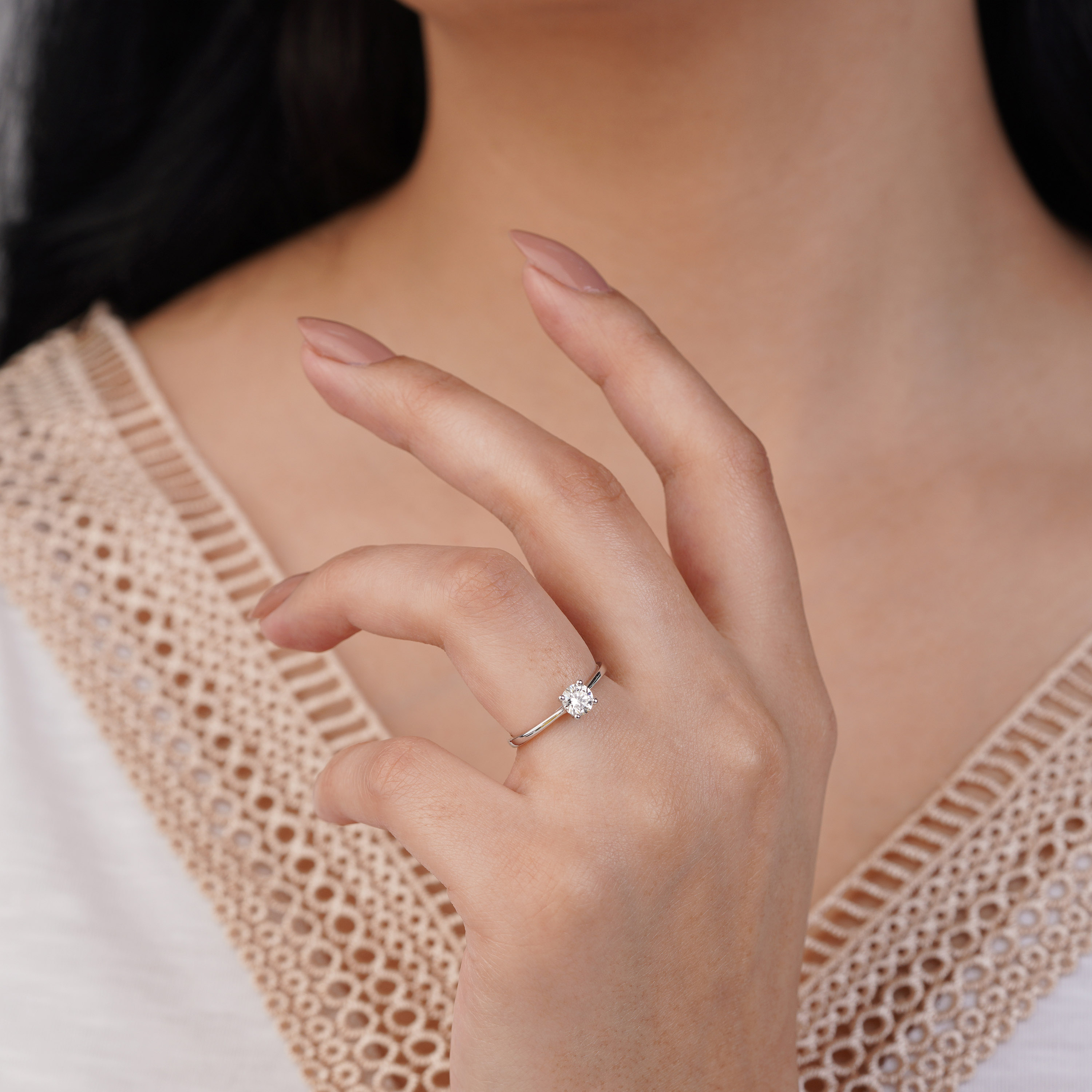 Diamond Solitaire Ring in 18K White Gold – Solitaire Collection