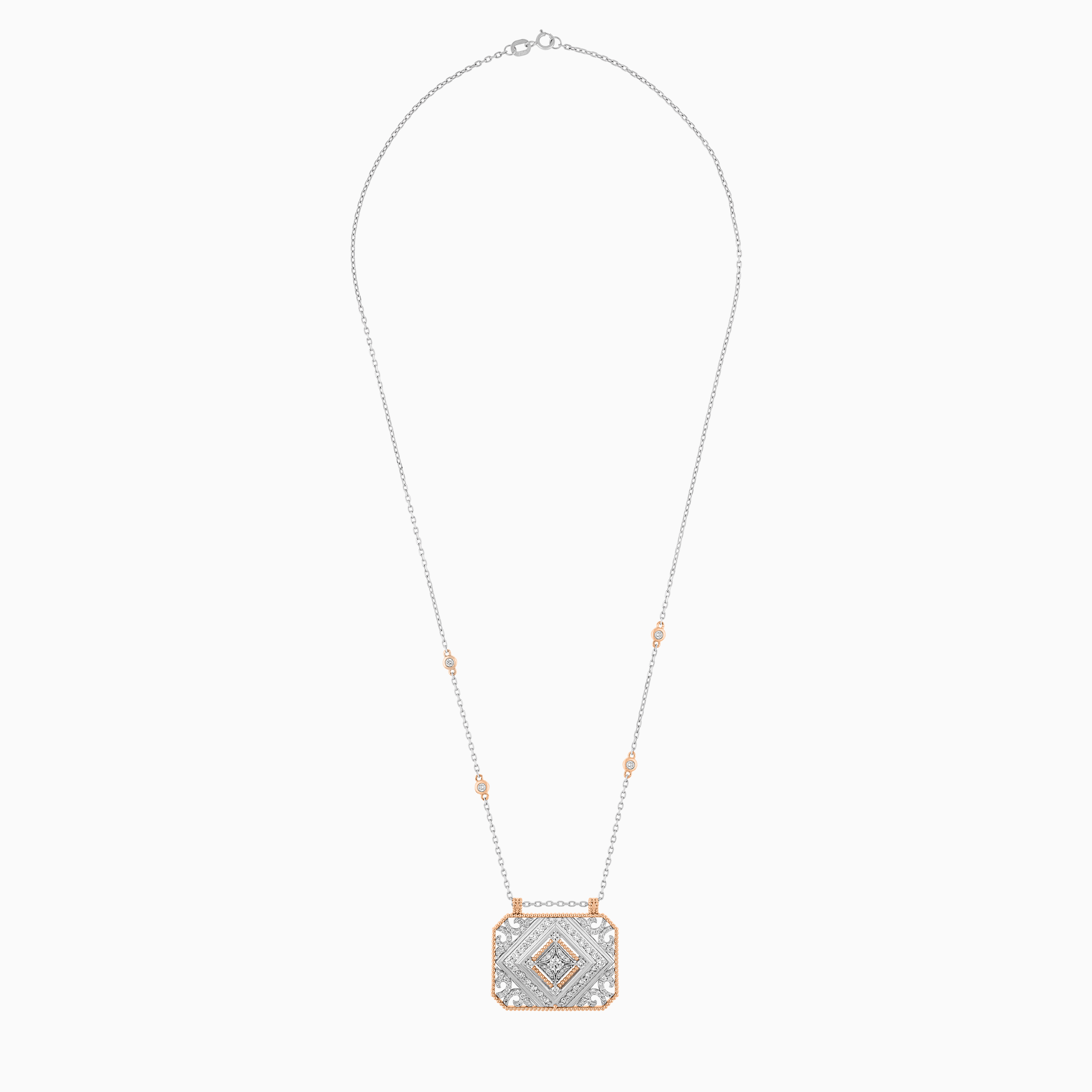 18K White & Rose Gold Diamond Necklace – Tablah Collection