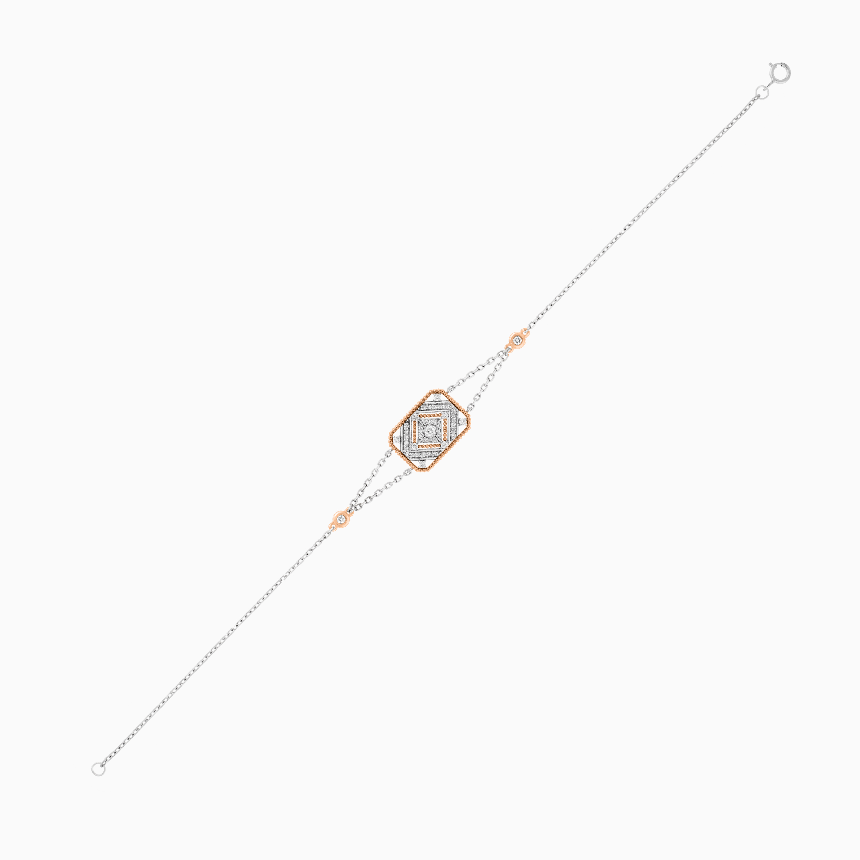 18K White & Rose Gold Diamond Bracelet – Tablah Collection