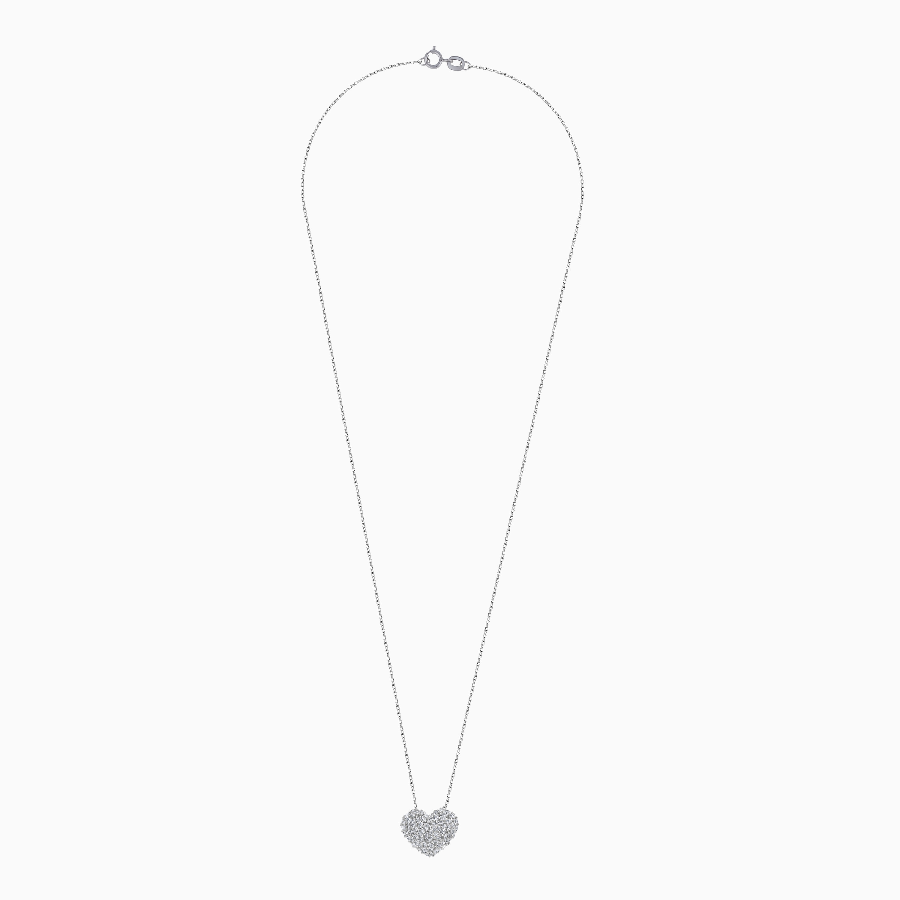18K White Gold Heart Necklace – Frost Collection