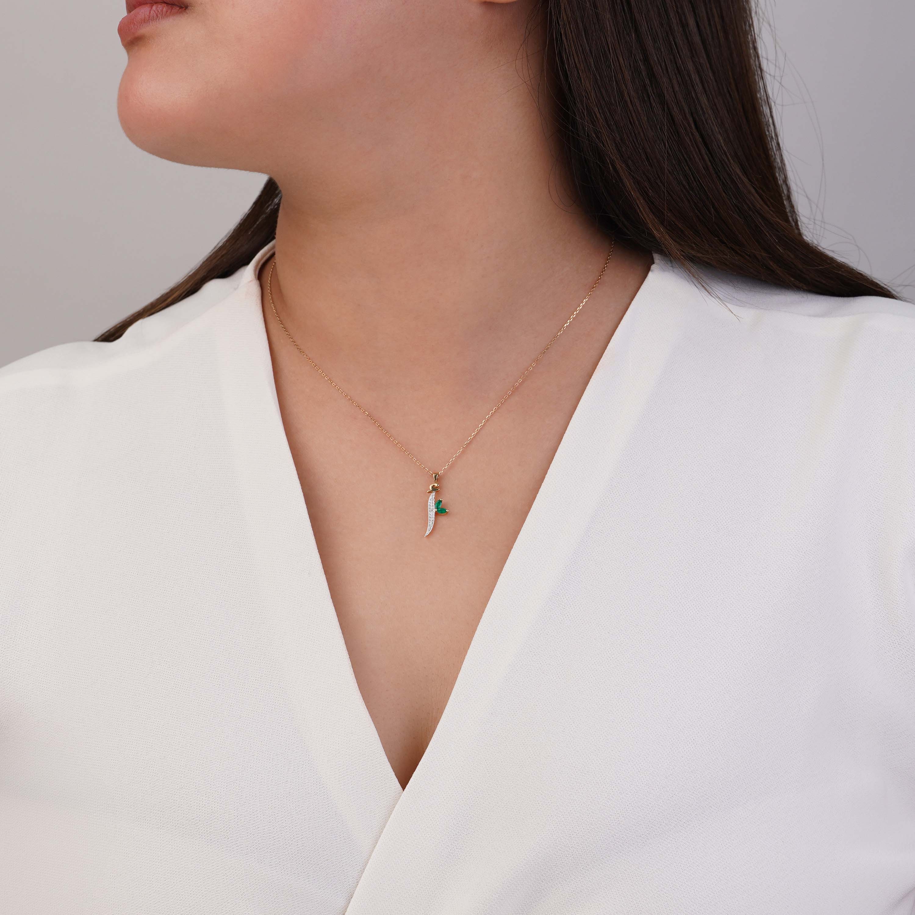 18K Yellow Gold 'Alif' Arabic Letter Necklace – Horoufi Collection