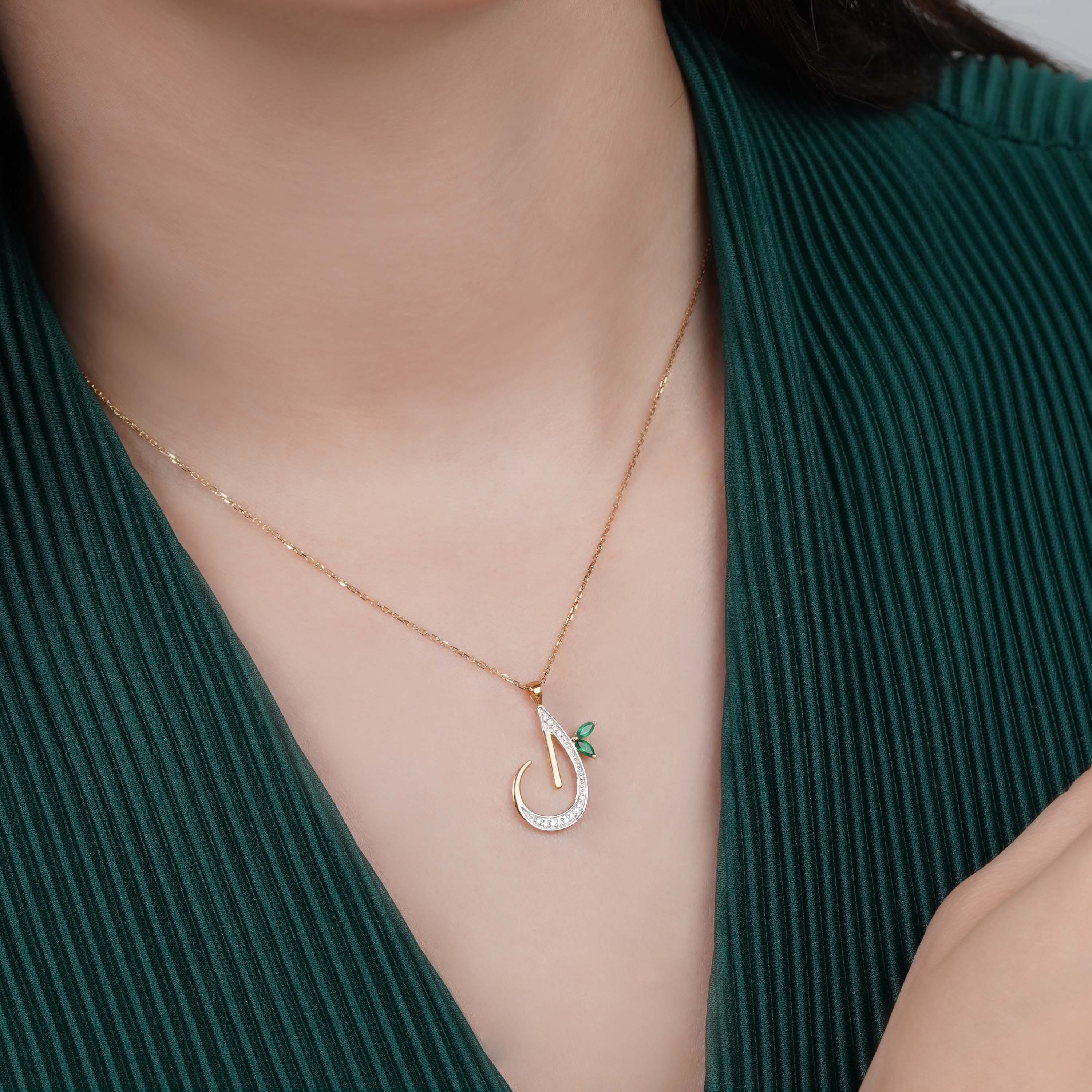 18K Yellow Gold Arabic ‘Laam’ Necklace – Horoufi Diamond Collection