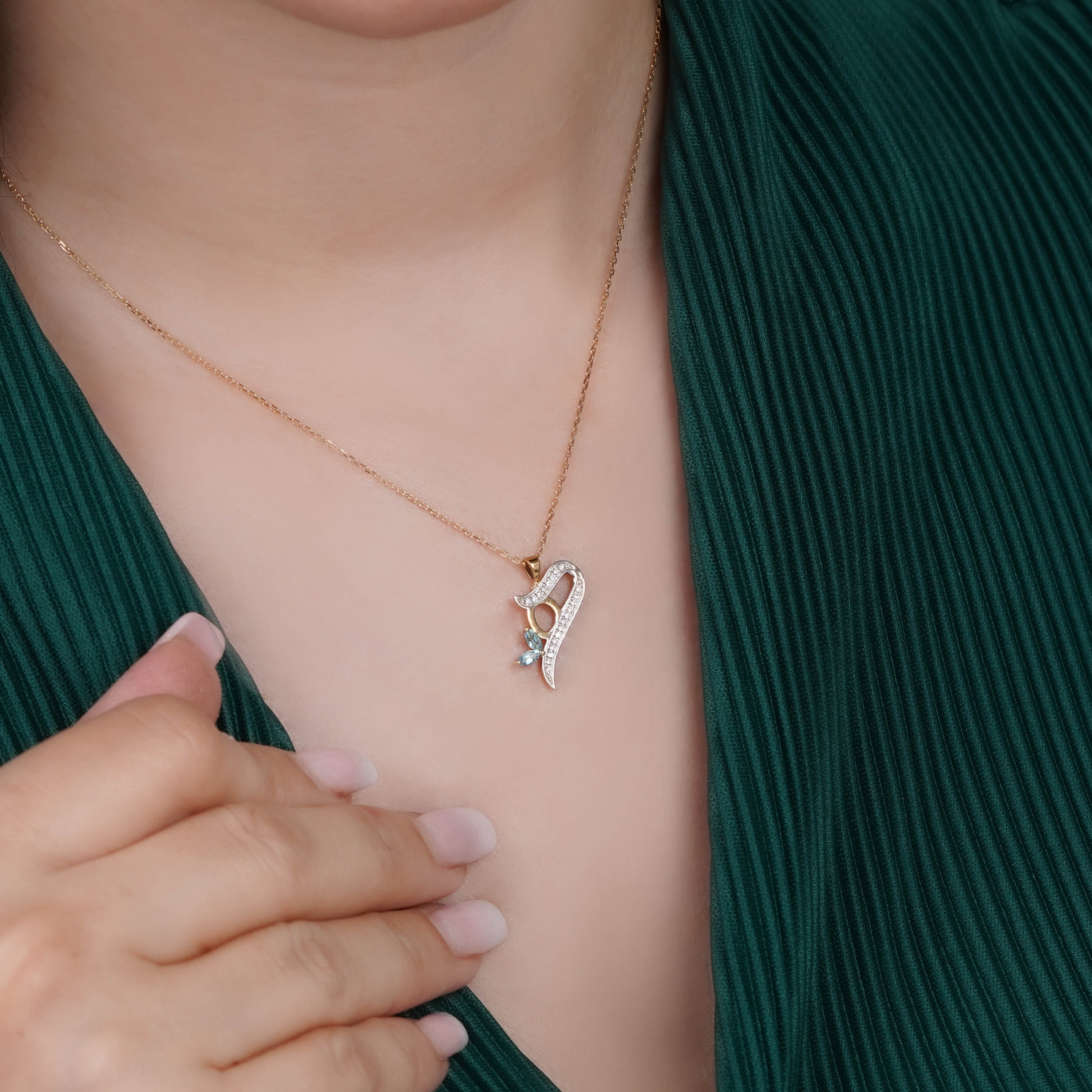 18K Yellow Gold ‘Haa’ Letter Necklace – Horoufi Collection